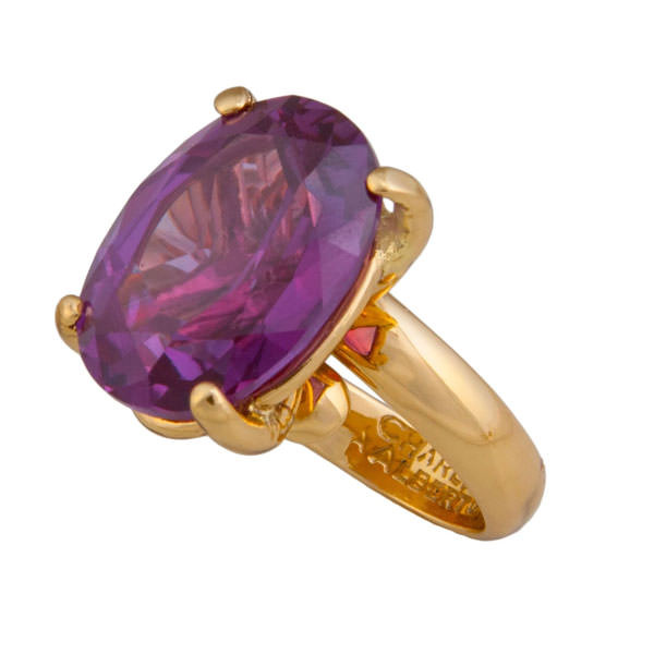 Alchemia Amethyst Prong Set Adjustable Ring