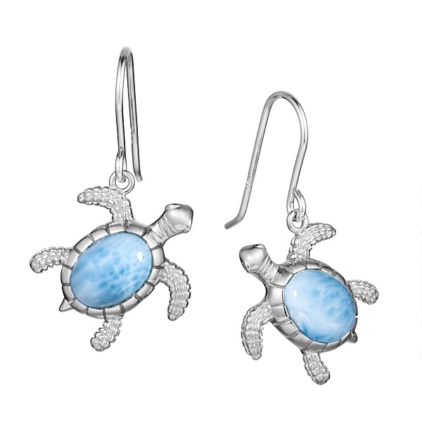 Larimar Turtle Earrings - Coast Boutique