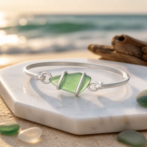 Sea Glass Bangle Bracelet