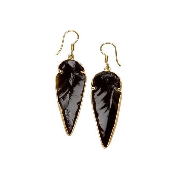 Alchemia Obsidian Arrowhead Drop Earrings - Coast Boutique