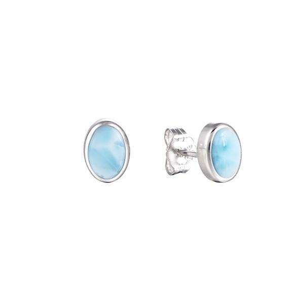 Larimar Oval Stud Earrings