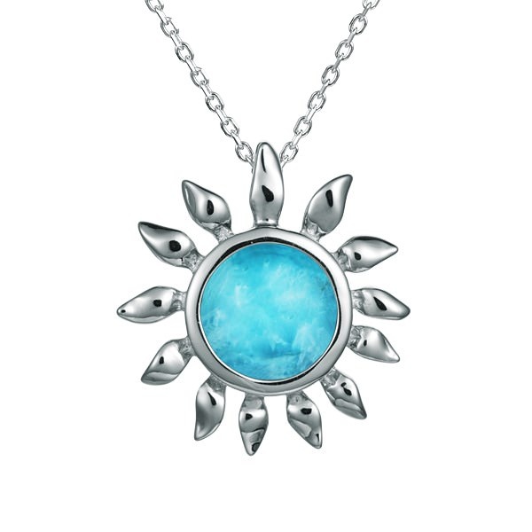 Larimar Sunflower Pendant