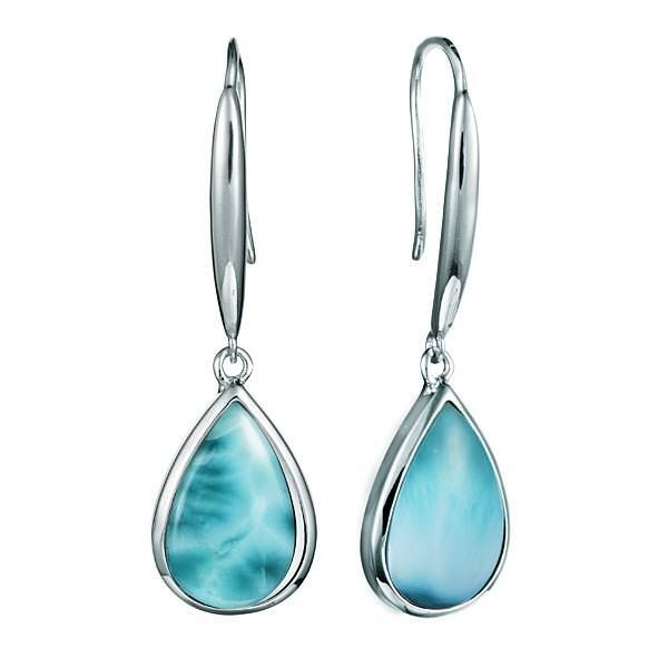 Larimar Teardrop Dangling Earrings