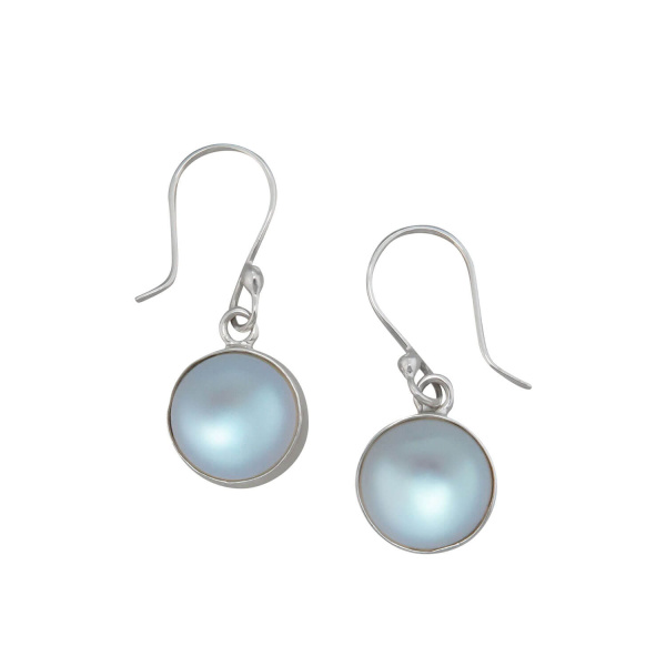 Luminite Sterling Silver Round Drop Earrings