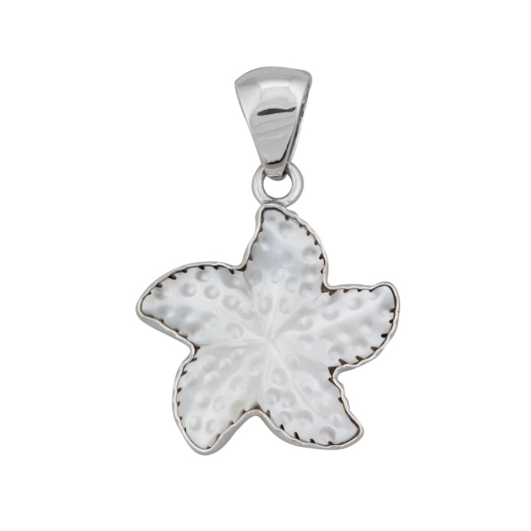 Sterling Silver Mother of Pearl Starfish Pendant