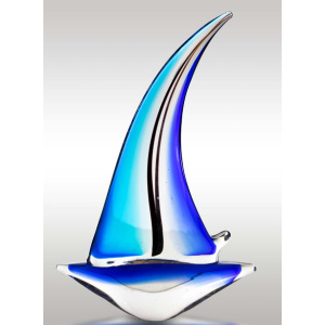 Glass Boat Blue Color 12.5"