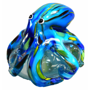 Glass Octopus Blue 4"