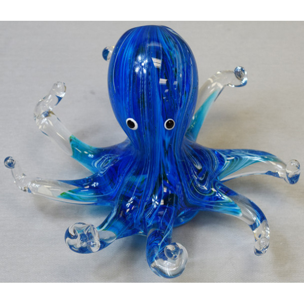 Glass Octopus Blue 7″