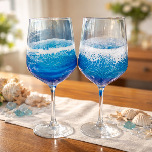 Ocean Resin Stemmed Wine Glass