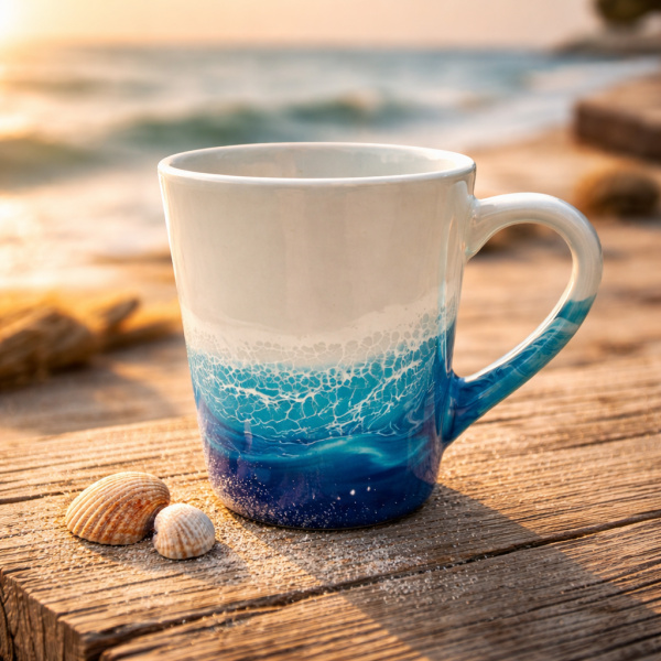 Ocean Resin Ceramic Coffee Mug