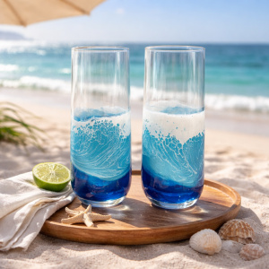 Ocean Resin Stemless Champagne Glass