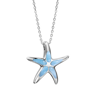 SS Larimar Starfish Pendant