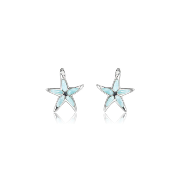 SS 925 Larimar Starfish Earrings