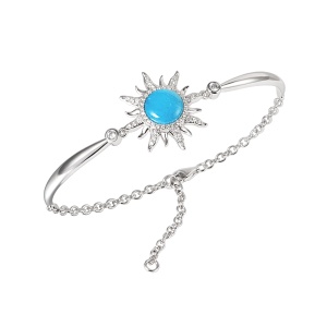 SS 925 Larimar Sun Bracelet
