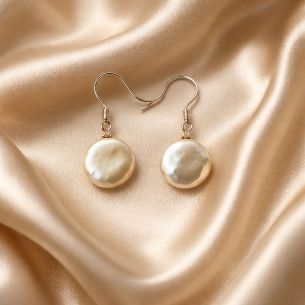 Earring Coin Pearl