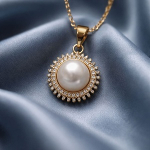 Pearl Necklace Double Halo
